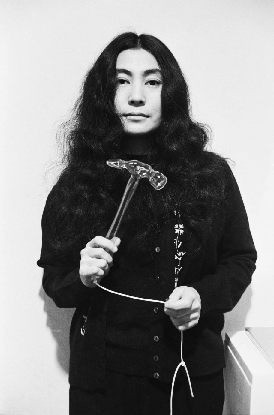 Yoko Ono with Glass Hammer, 1967, from HALF-A-WIND SHOW, Lisson Gallery, London, 1967
