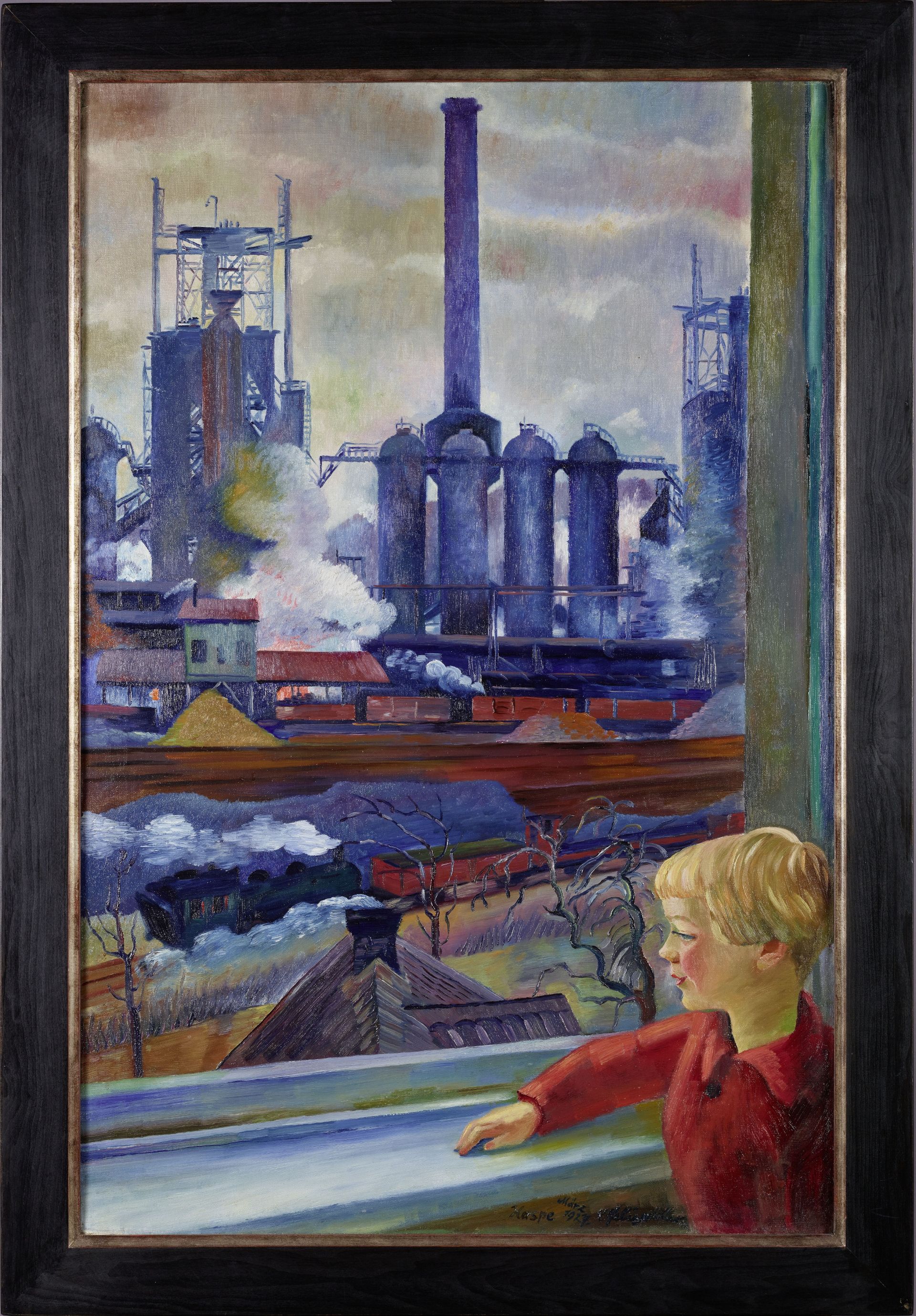 Conrad Felixmüller, Kind vor Hochofen, 1927