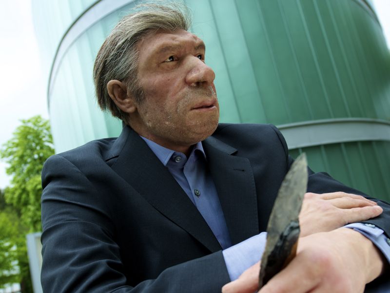 Ein Museumsbesucher wie Du und ich? Der Steinzeit-Clooney zeigt, wie der Neanderthaler heute aussehen (könnte)