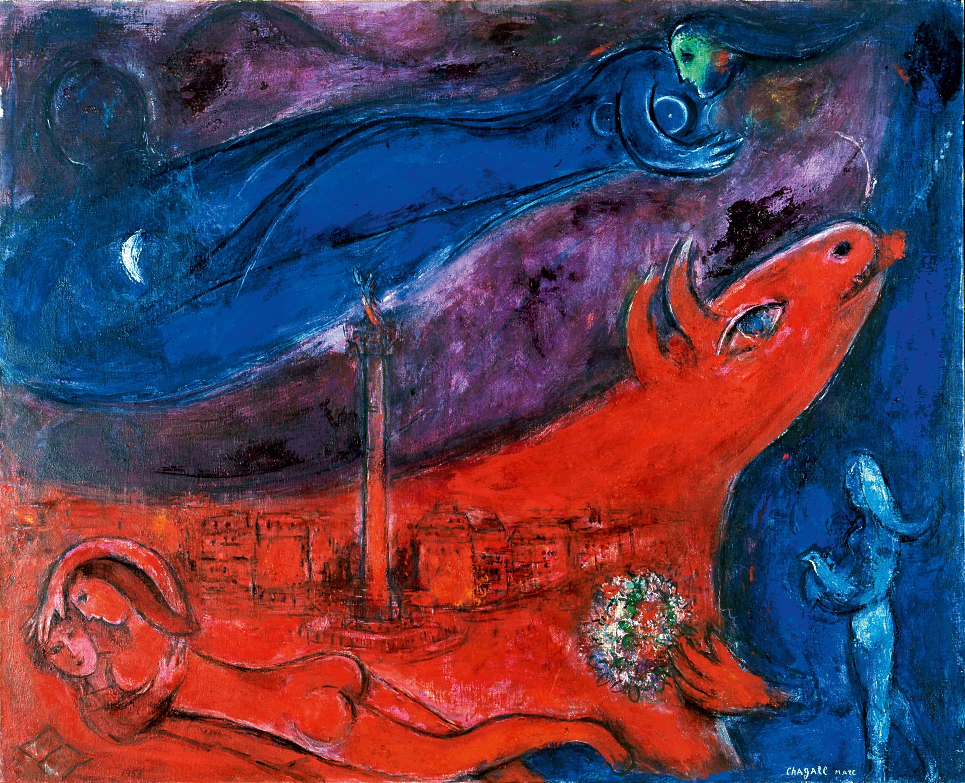 Marc Chagall, Die Bastille, 1953, Öl auf Leinwand, Privatsammlung