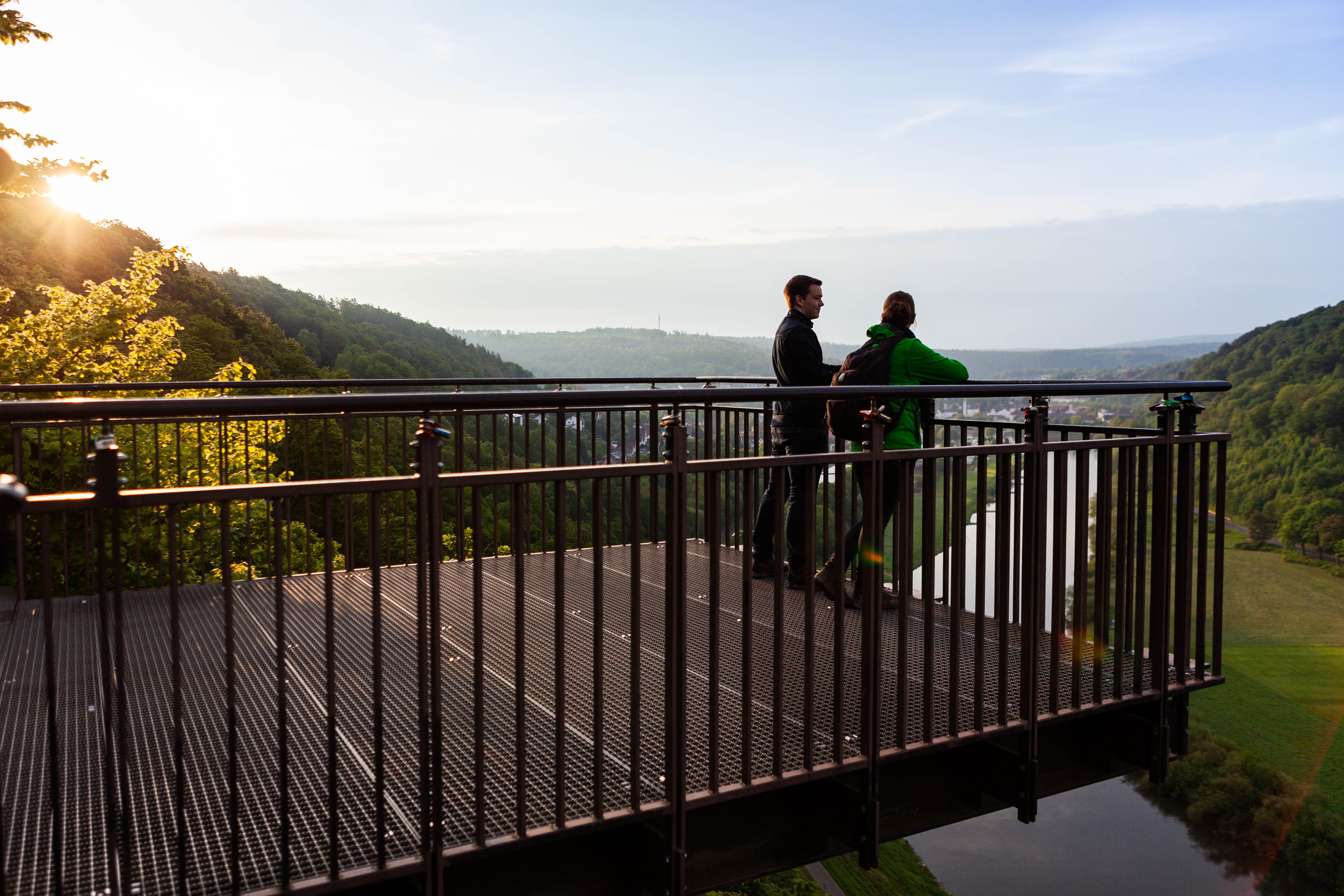 Ausblick Weser Skywalk in Beverungen im Teutoburger Wald