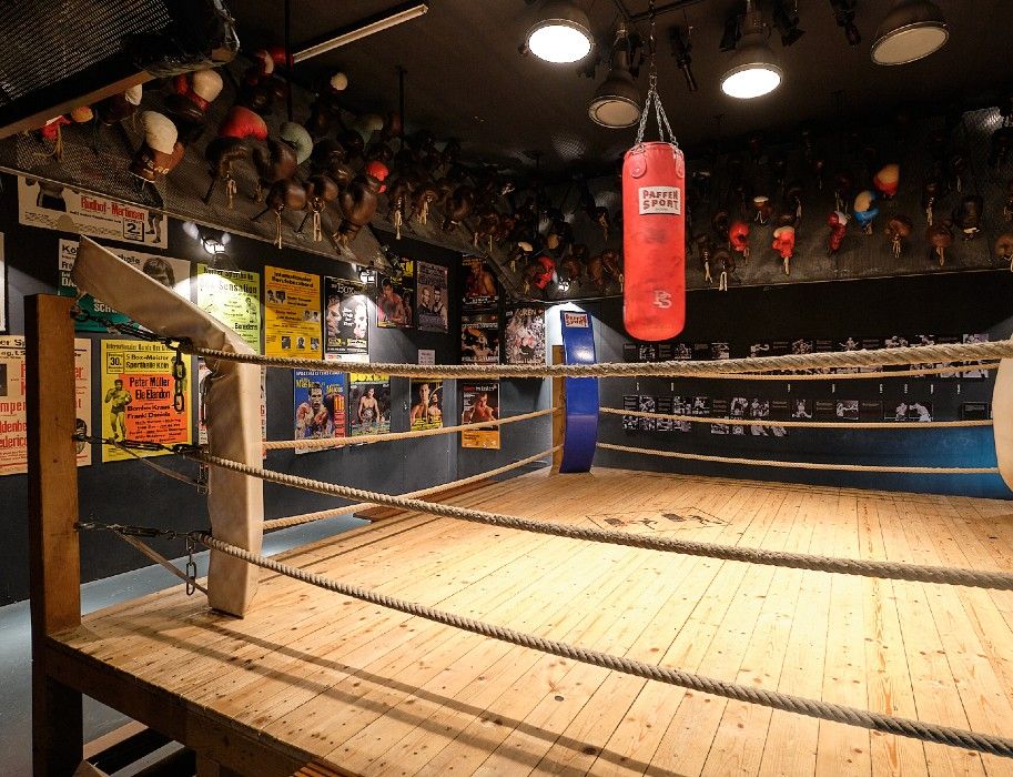 Auch in Boxring ist in der Dauerausstellung des Deutschen Sport & Olympia Museums aufgebaut