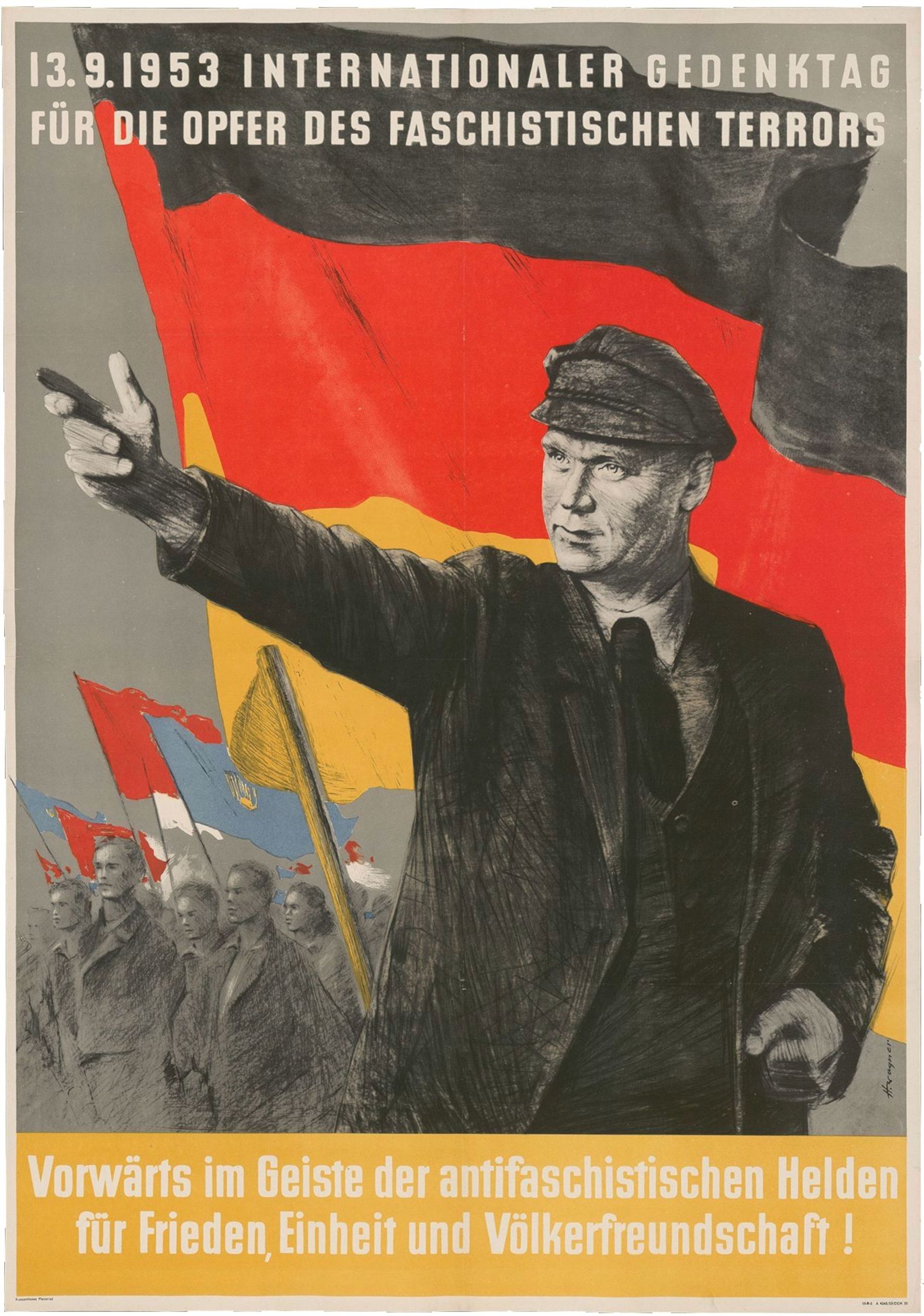 Plakat 13.9.1953 Internationaler Gedenktag für die Opfer des faschistischen Terrors