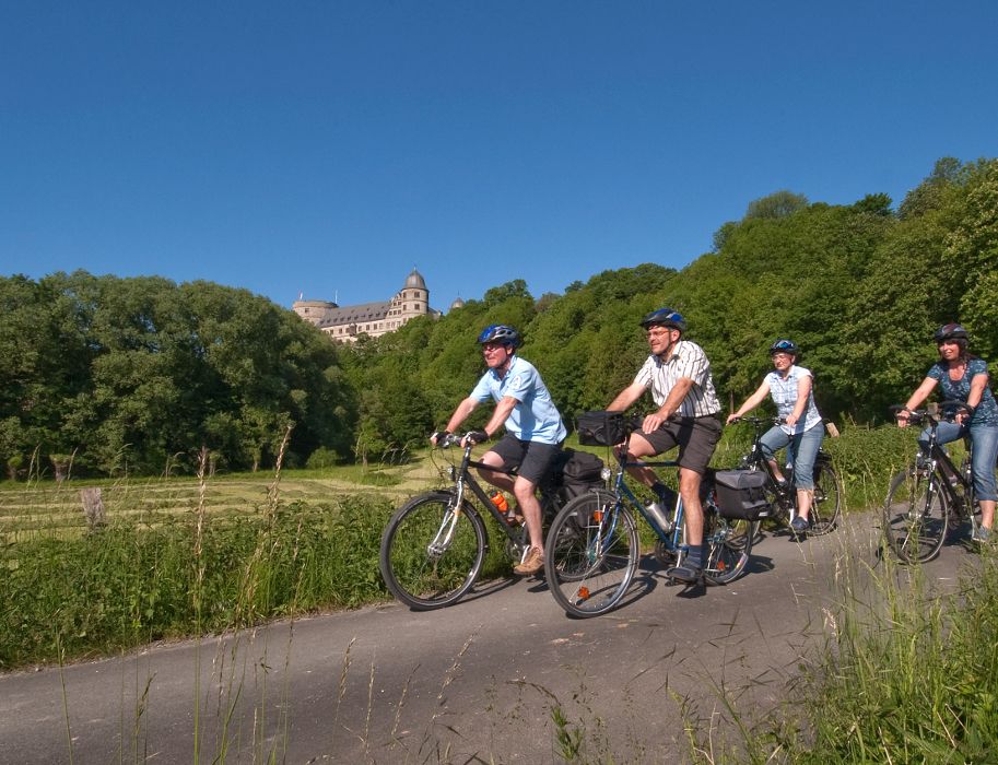 Fahrradfahrer auf der Paderborner Land Route