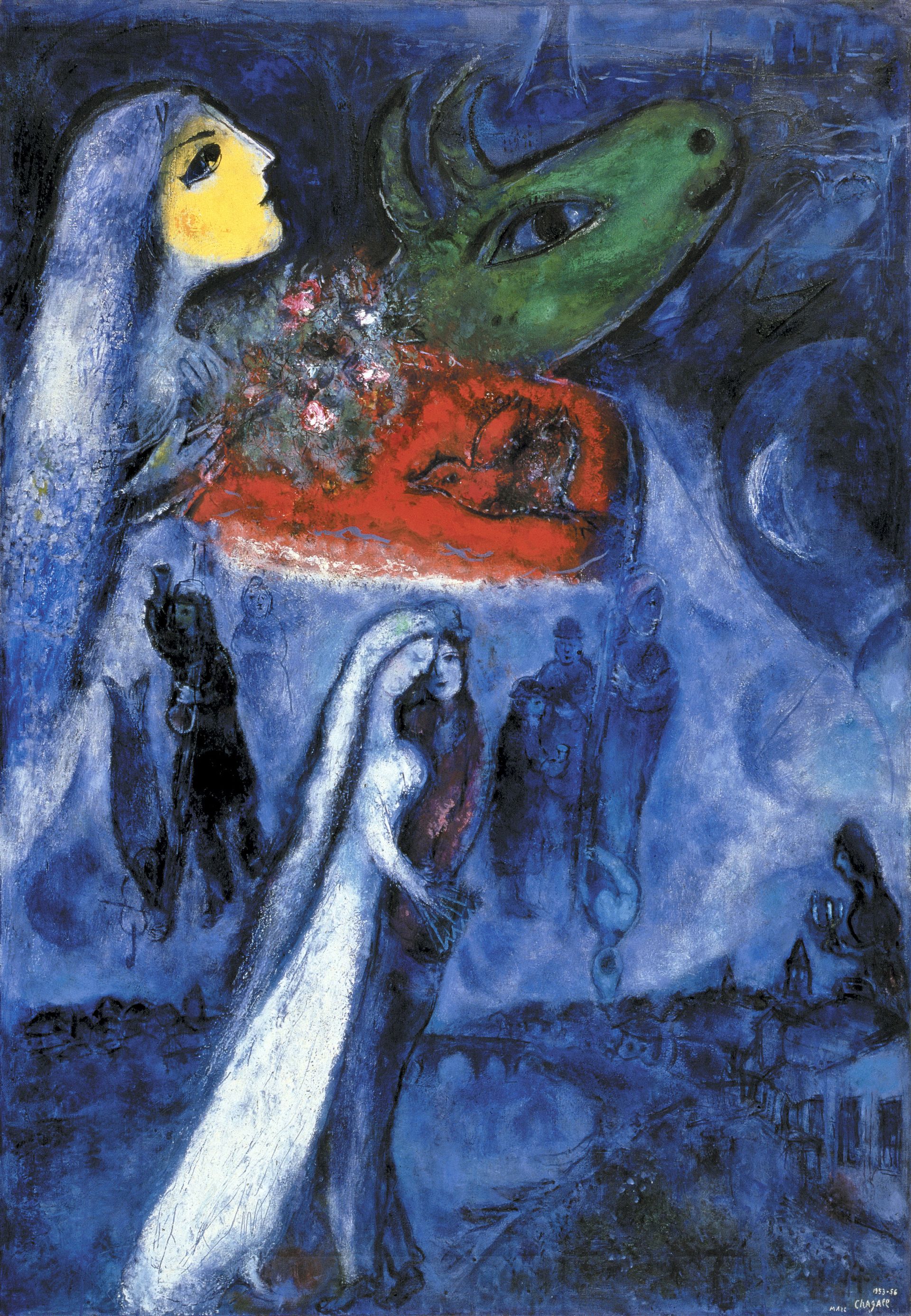 Marc Chagall, Paris zwischen zwei Ufern, 1953-1956, Öl auf Leinwand, Privatsammlung