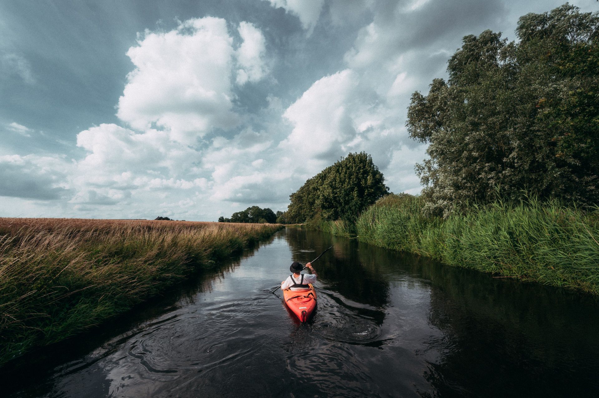 Kajak fahren, Niers am Niederrhein