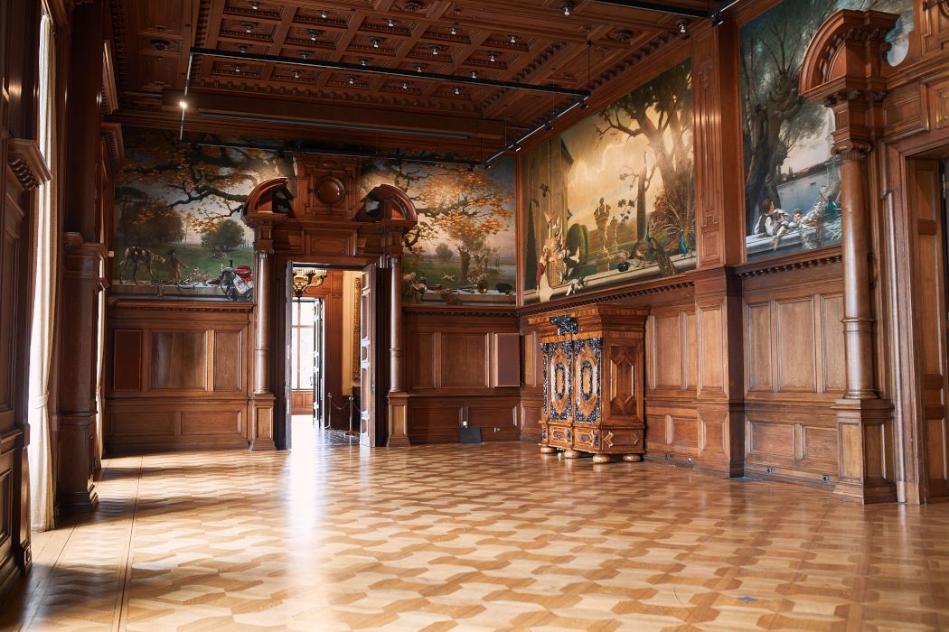 Der Speisesaal der Villa Hügel zeugt von Eleganz