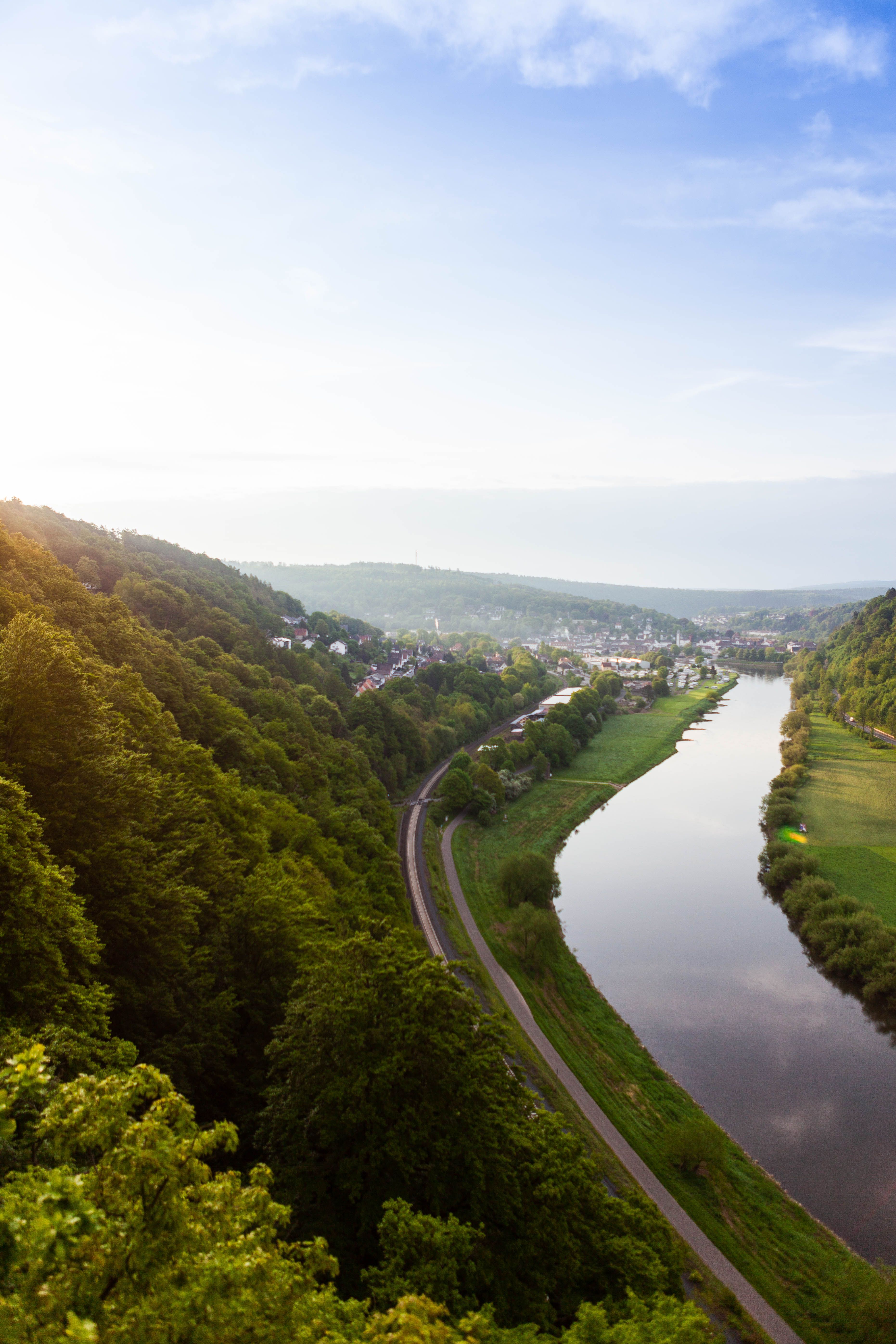 Ausblick Weser Skywalk in Beverungen im Teutoburger Wald