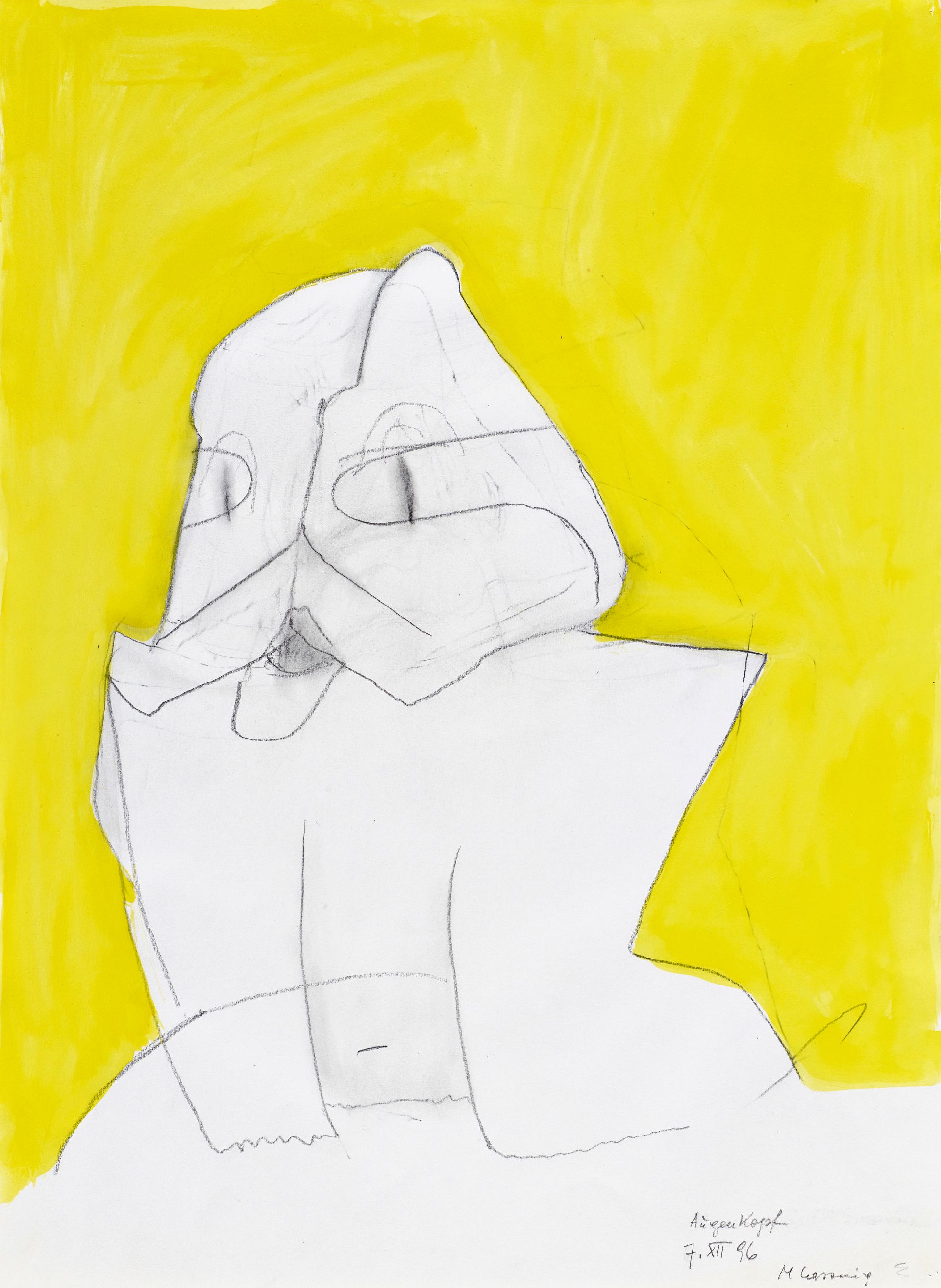 Maria Lassnig, Augenkopf, 1996, MGKSiegen, Sammlung Lambrecht-Schadeberg