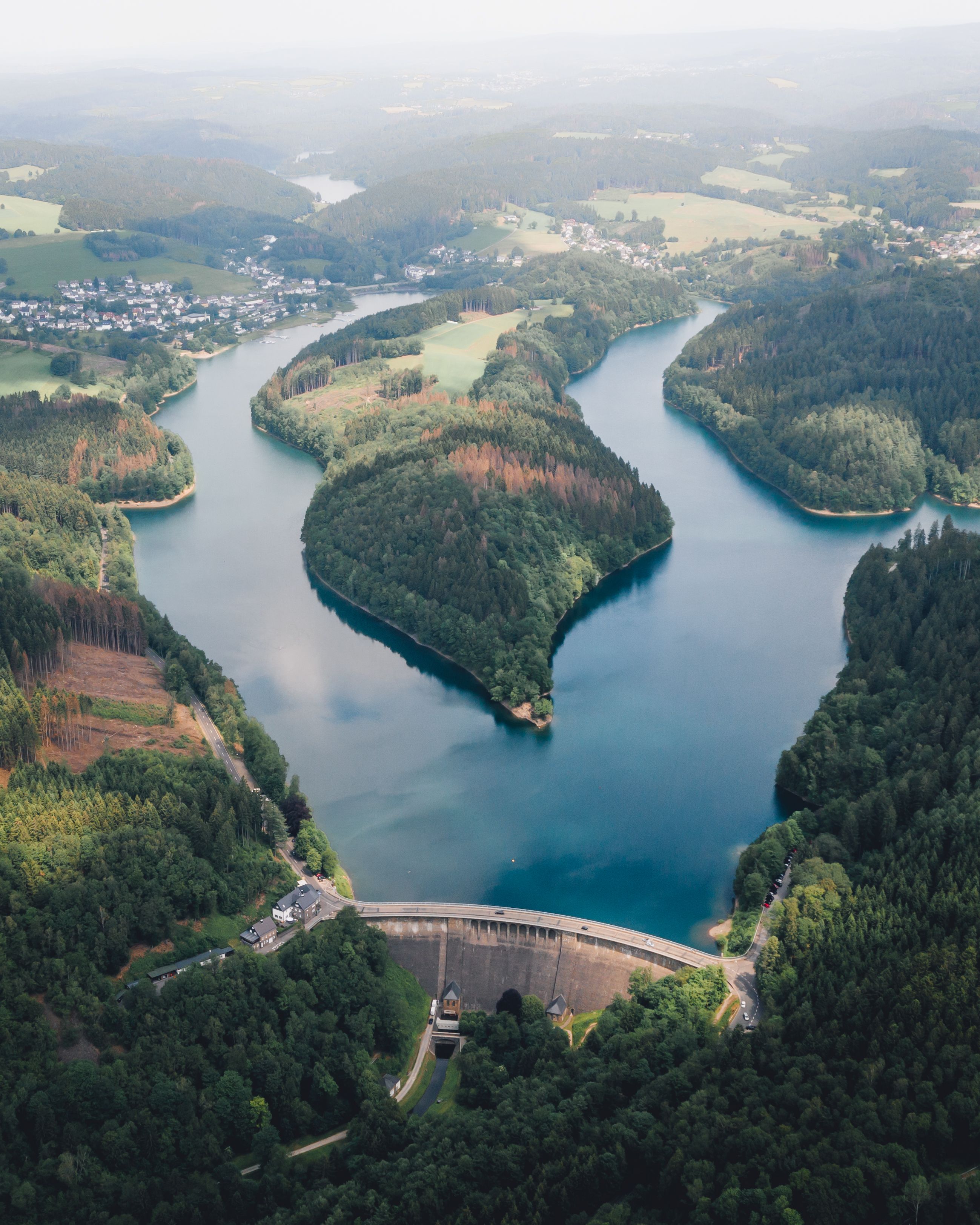 Aggertalsperre von oben Bergisches Land